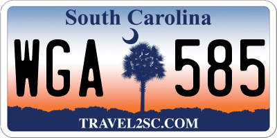 SC license plate WGA585