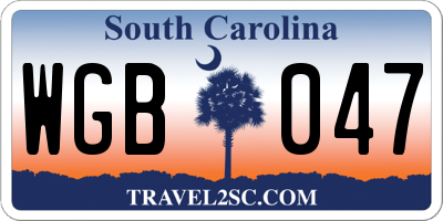 SC license plate WGB047