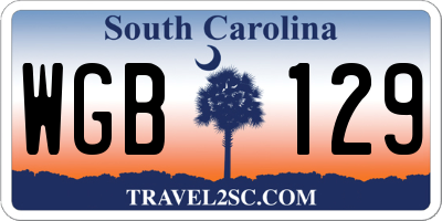 SC license plate WGB129