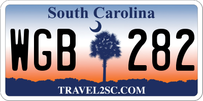 SC license plate WGB282