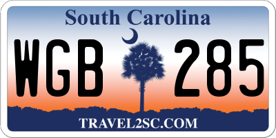 SC license plate WGB285
