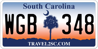 SC license plate WGB348