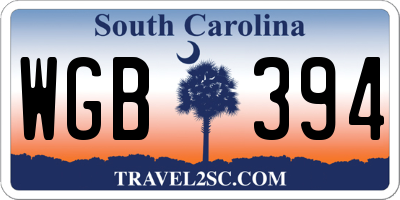 SC license plate WGB394