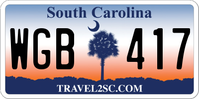 SC license plate WGB417