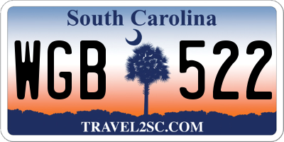 SC license plate WGB522