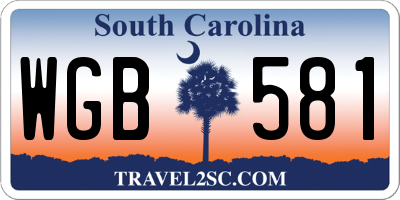 SC license plate WGB581