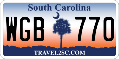 SC license plate WGB770