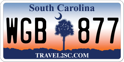 SC license plate WGB877