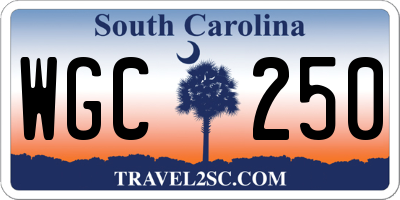 SC license plate WGC250