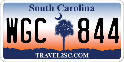 SC license plate WGC844