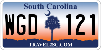 SC license plate WGD121