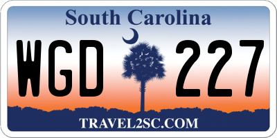 SC license plate WGD227