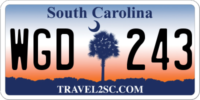 SC license plate WGD243
