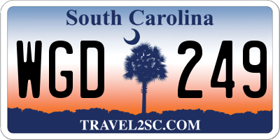 SC license plate WGD249