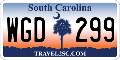 SC license plate WGD299