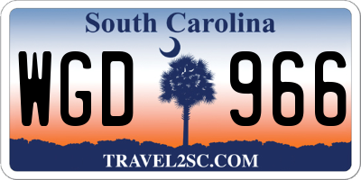 SC license plate WGD966