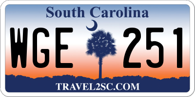 SC license plate WGE251