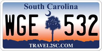 SC license plate WGE532