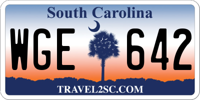 SC license plate WGE642