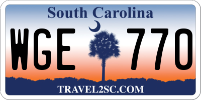 SC license plate WGE770