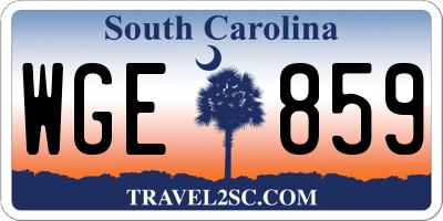 SC license plate WGE859