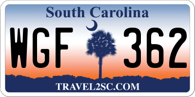SC license plate WGF362