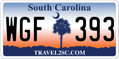 SC license plate WGF393