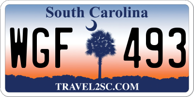 SC license plate WGF493