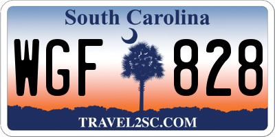SC license plate WGF828