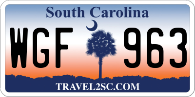 SC license plate WGF963