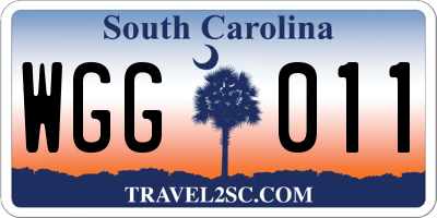 SC license plate WGG011