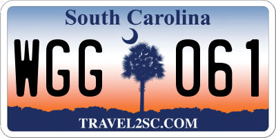 SC license plate WGG061