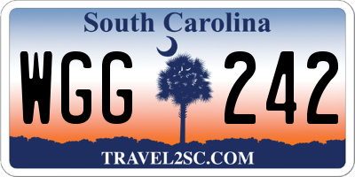 SC license plate WGG242