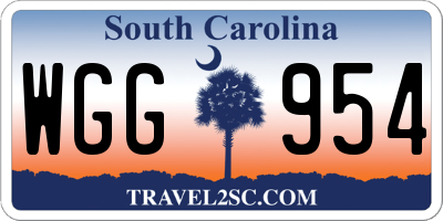 SC license plate WGG954