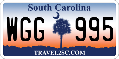 SC license plate WGG995