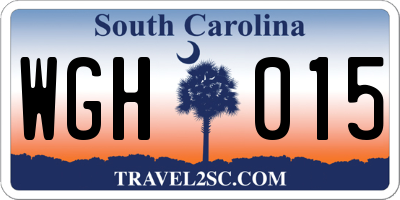 SC license plate WGH015