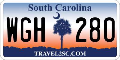 SC license plate WGH280