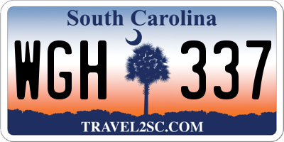 SC license plate WGH337