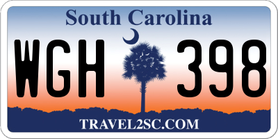 SC license plate WGH398