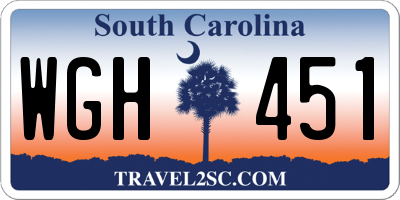 SC license plate WGH451