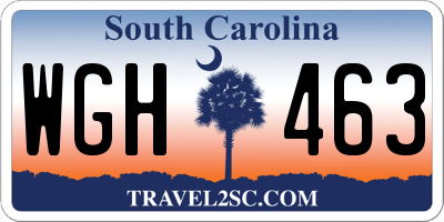SC license plate WGH463