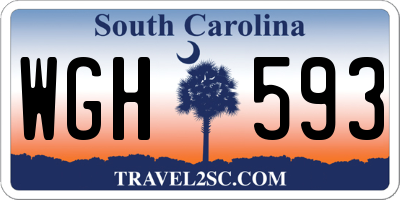 SC license plate WGH593