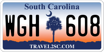 SC license plate WGH608