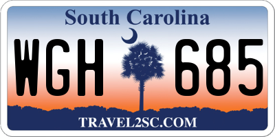 SC license plate WGH685