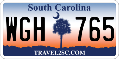 SC license plate WGH765