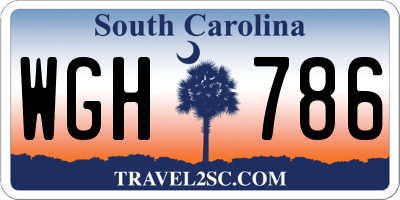 SC license plate WGH786