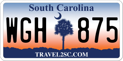 SC license plate WGH875