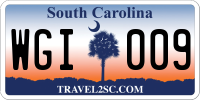SC license plate WGI009