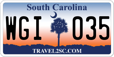 SC license plate WGI035