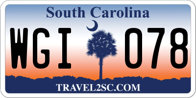 SC license plate WGI078